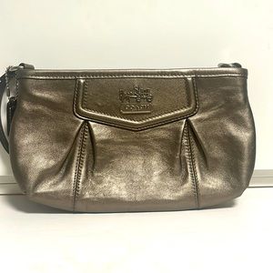 Coach Madison Wristlet/ mini bag in Gunmetal Leather
